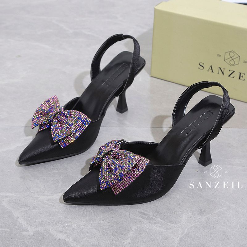 [COD] 9091 SANZEIL Ribbon Heels Elegant Kasual Wanita