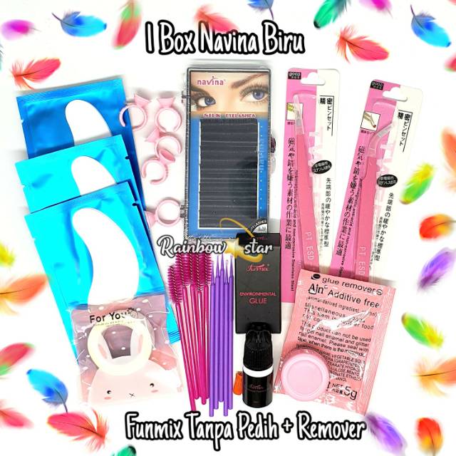 Paket Hemat Eyelash Extension 3/Paket Ekstensi Lem Funmix