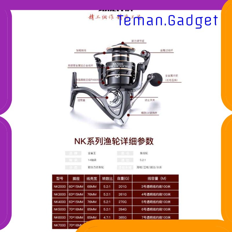 TG-IF161 GHOTDA NX6000 Series Metal Reel Pancing Fishing Reel 4.7:1 Gear Ratio