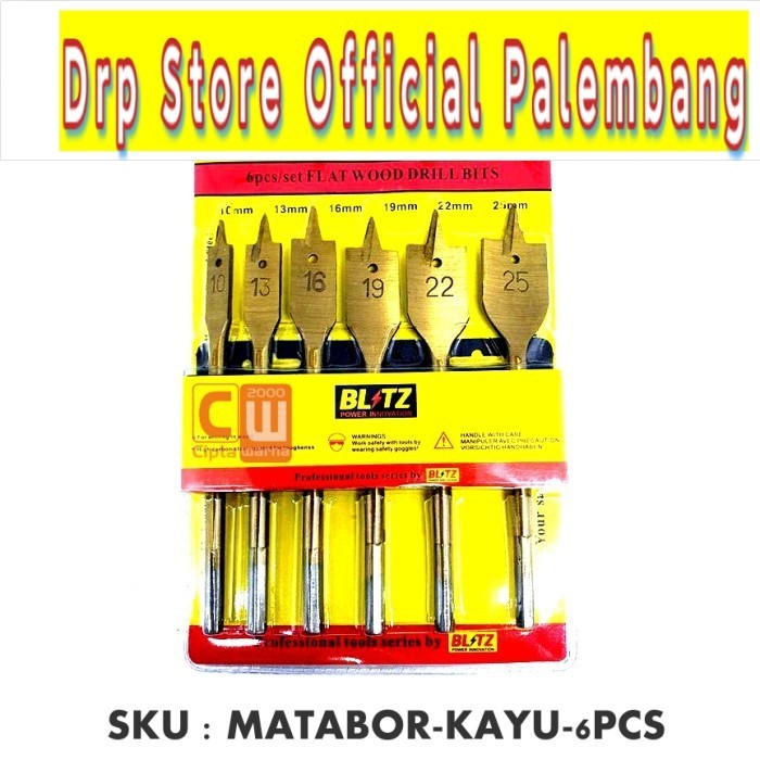 Mata Bor Set Kayu Kipas 6 pcs 10 - 25 mm