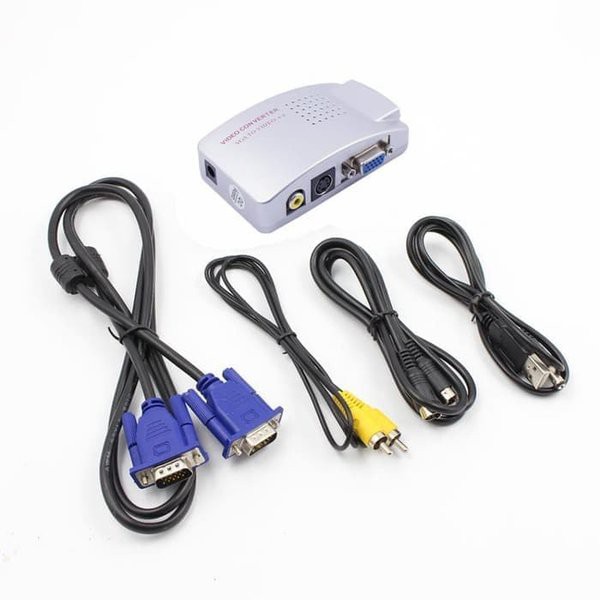 Vga to av rca bnc Converter box 1024p pal-ntsc for laptop-computer - Vga to video s-video Pc to Tv