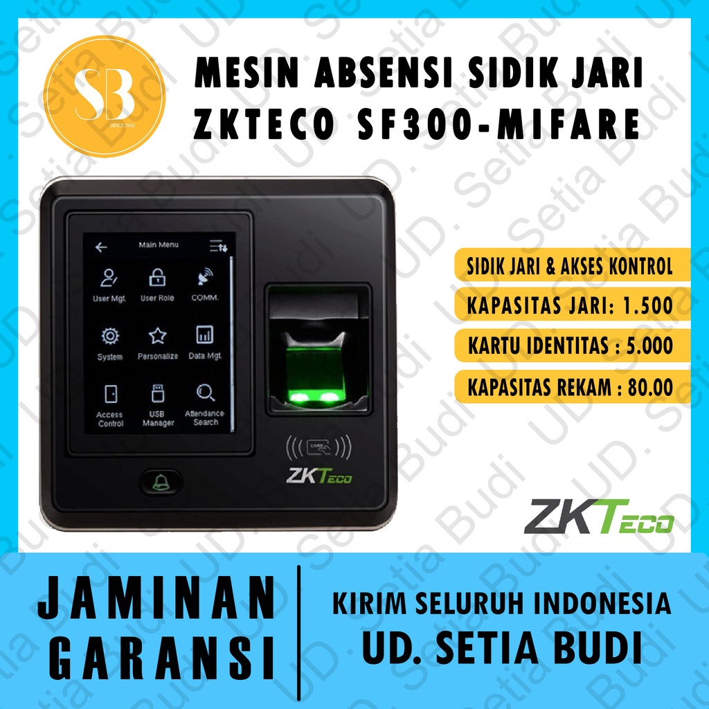 ZKTECO SF300 Mifare Mesin Absensi Akses Kontrol Sidik Jari