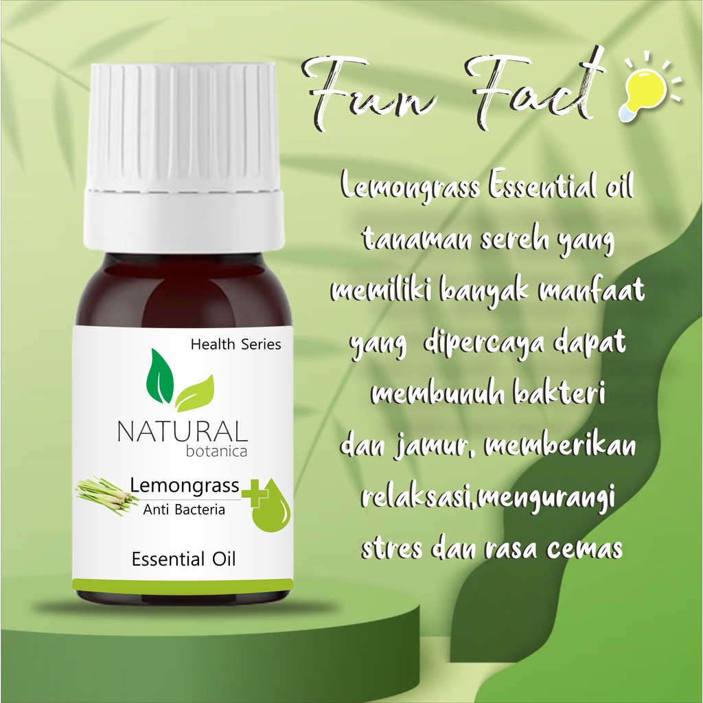 Natural Botanica Lemongrass Essential Oil Pure Minyak Esensial Atsiri AromaTerapi Diffuser