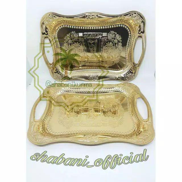 Nampan Arab Persegi Sedang / Nampan Stainless / Souvenir Oleh Oleh Haji Dan Umroh