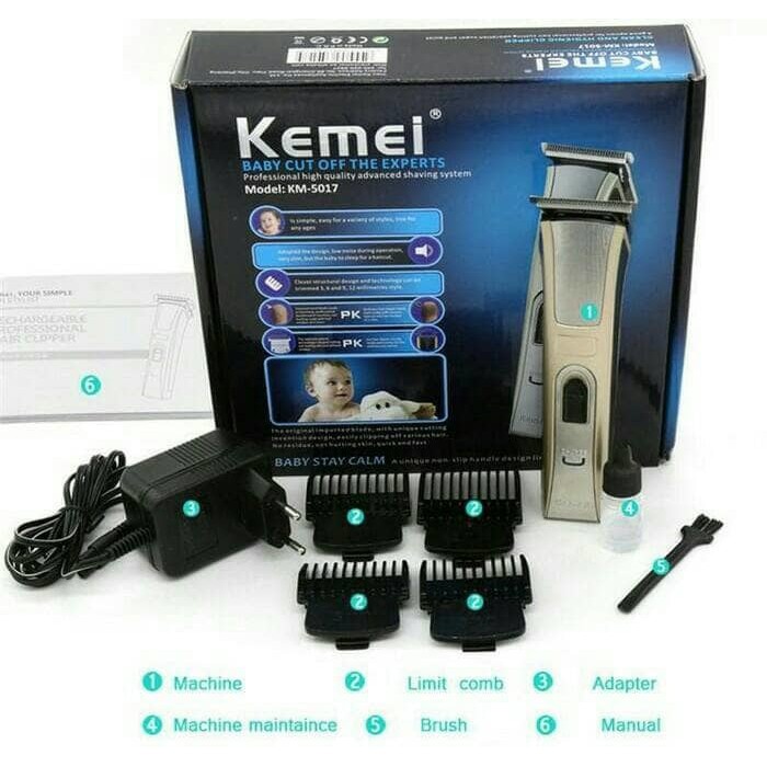 Alat Cukur Rambut Baby Dan Dewasa Kemei Km-5017 original