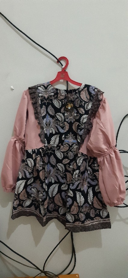 Batik Tunik Shibori Jumputan Terbaru All Size 106cm / Hrb026 Yelbor Navbor / Biru Putih / Original..