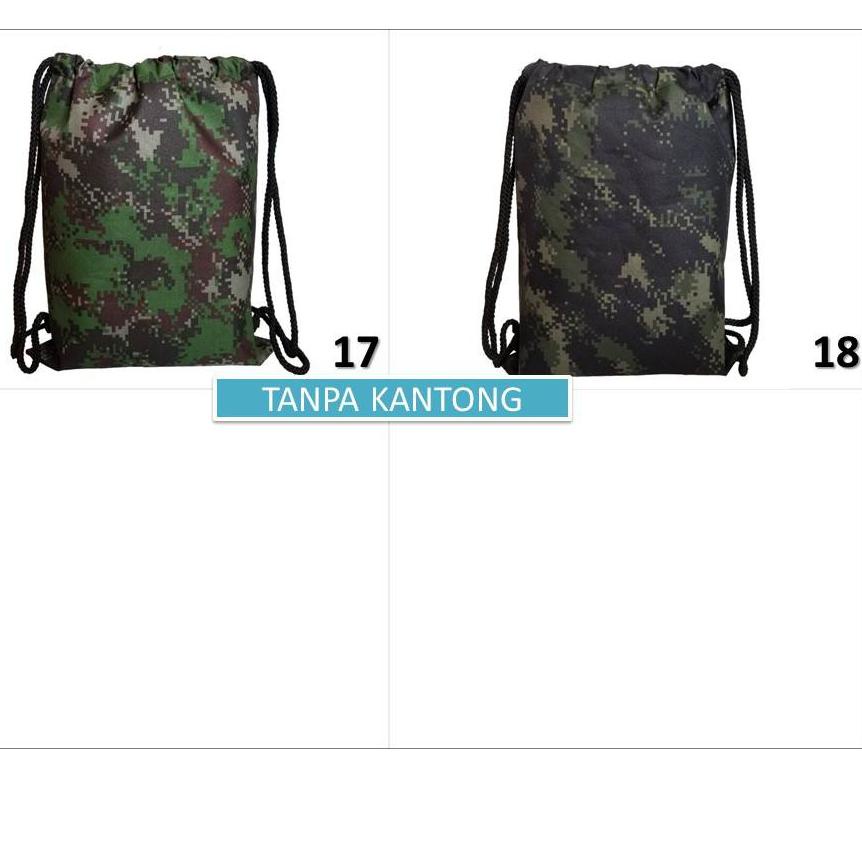 Paling Dicari.. String Bag Army US / Drawstringbag Pixel Tentara / Tas Serut Marine Parachute Lopez