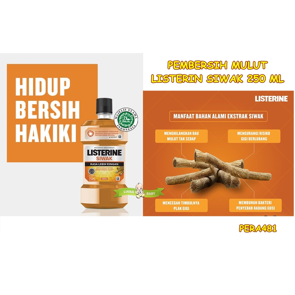 PERA481 OBAT KUMUR LISTERINE SIWAK 250 ML PEMBERSIH MULUT