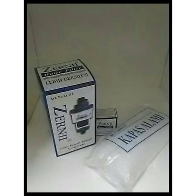 1 paket Filter Air Zernii, plus 1 refill karbon dan 1 refill kapas