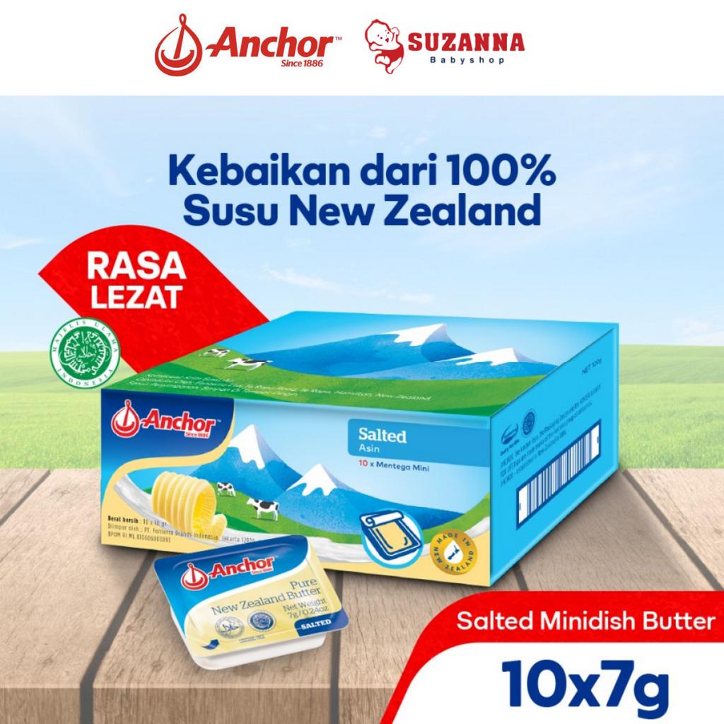 

Anchor Salted Minidish Butter 10 x 7gr Mentega MPASI