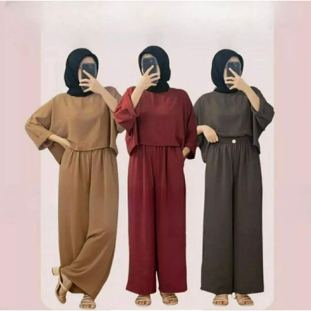VIOLA ONESET SETELAN WANITA MUSLIMAH AIRFLOW CRINCKLE ONE SET PREMIUM
