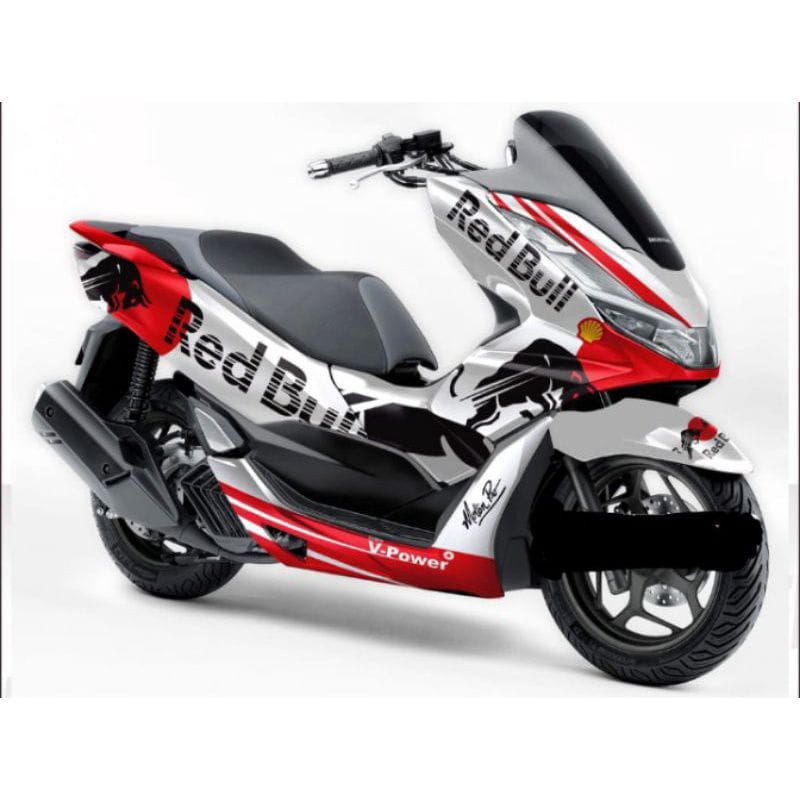 Stiker Decal Variasi termurah untuk Motor Honda PCX bertema Red Bull yg tampil elegant bisa ganti wa