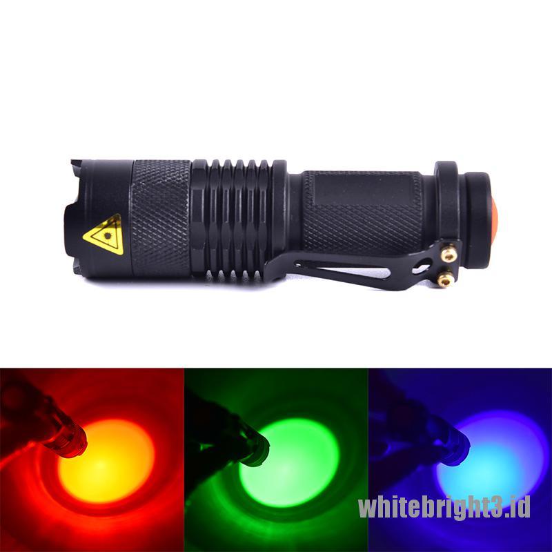 Lampu Senter LED Night Vision Warna Merah / Hijau / Biru Untuk Camping