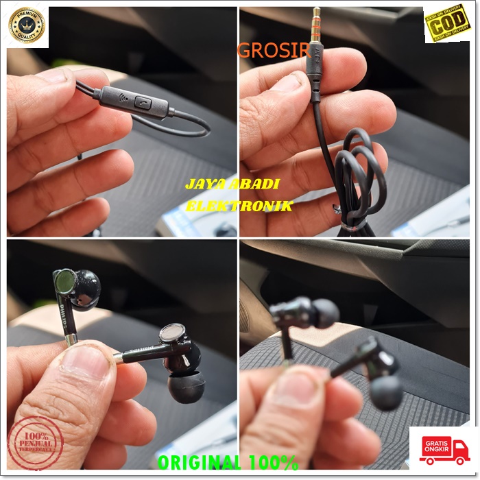 J322 ORIGINAL PHILIPS HANDSFREE HEADSET KABEL JACK 3.5MM IN EAR HF DOUBLE BASS SUPER BAS MIC STEREO CALL HIFI EARPOD KABEL MUSIK TELPON MEGABASS HANDPHONE AUDIO SUARA SMULE KARAOKE BISA UNTUK SEGALA JENIS DAN MERK HANDPHONE PC LAPTOP DLL KHUALITAS SUARA J