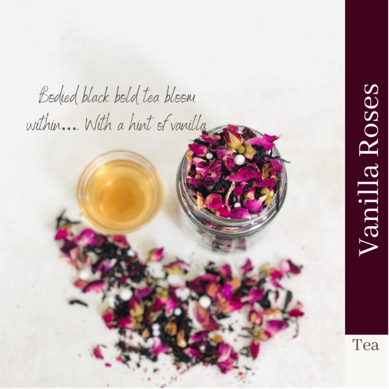 Organic&amp;Joy• Vanilla Roses Tea Blend/ Teh Hitam Vanila Mawar (High Caffeine,teh mawar, energy booster)