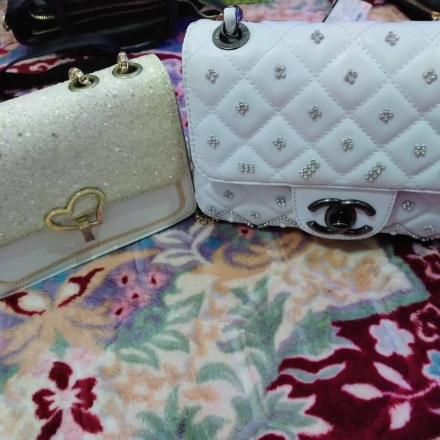 Tas putih manic elegant