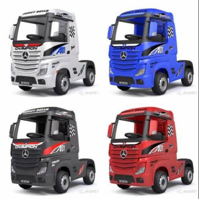 Mobil aki anak Mercedes Actros truck licensed with  2.4 G remote control