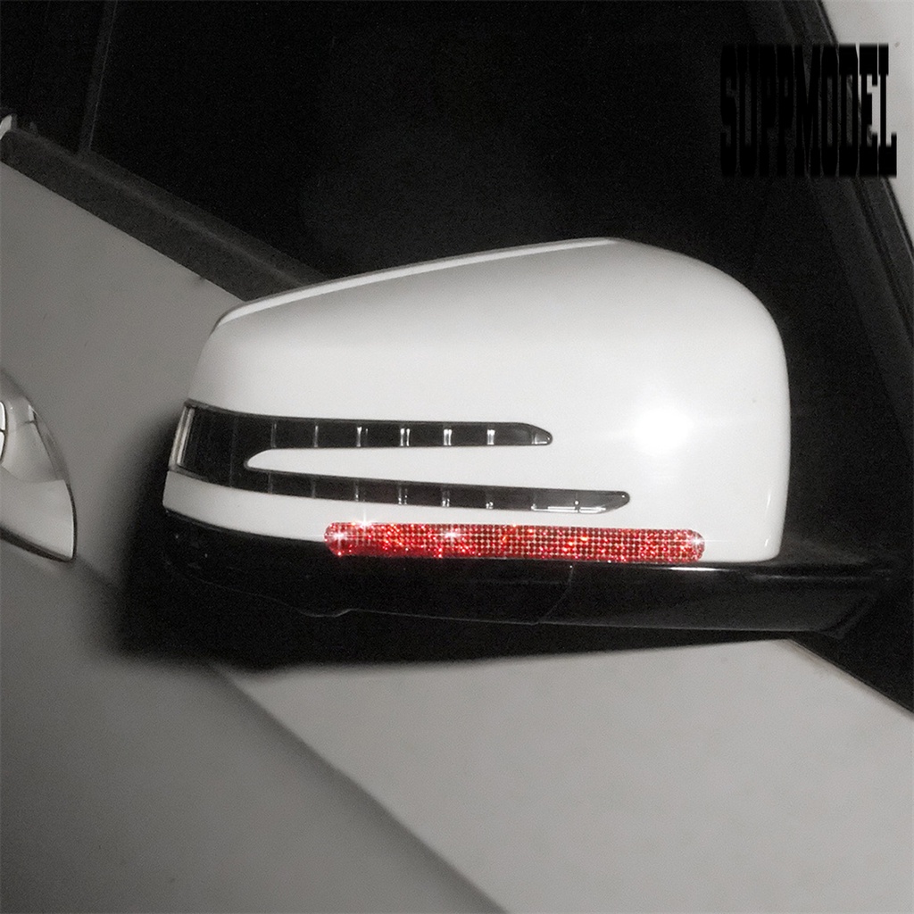 1 Set Stiker Gagang Pintu Mobil Tahan Air Hias Berlian Imitasi