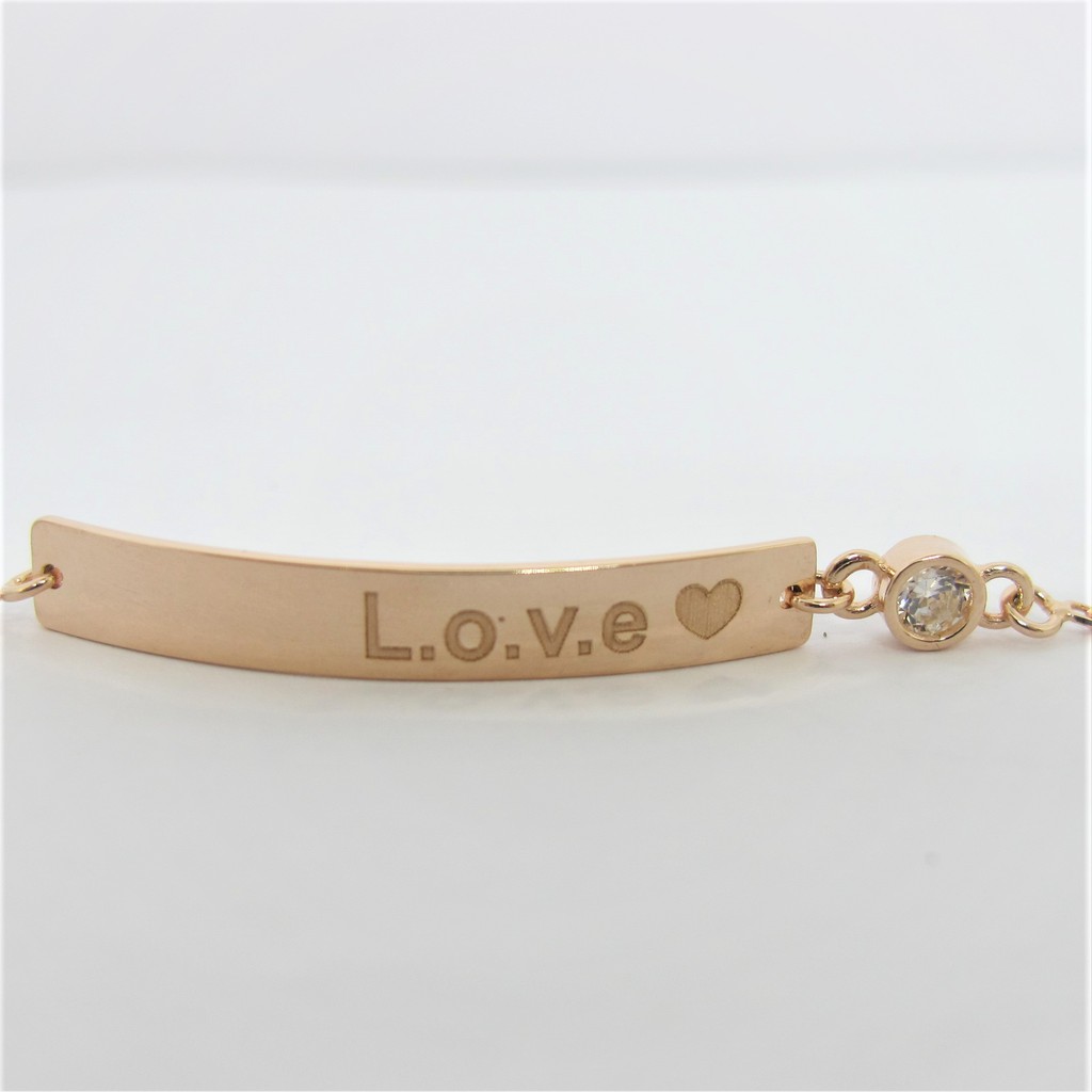 Gelang rantai tali bangle tangan anak dan dewasa emas asli kadar 750 75% 22 16k plat love hati kado rosegold lempeng