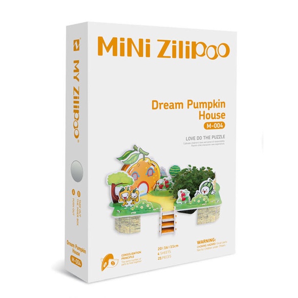 Pazel Kreative Anak - Puzzle DIY Tanaman | Dream Pumpkin House | 3d Puzzle Miniatur M-004 - Pazel Edukasi Anak - Puzzle Bercocok Tanam DIY