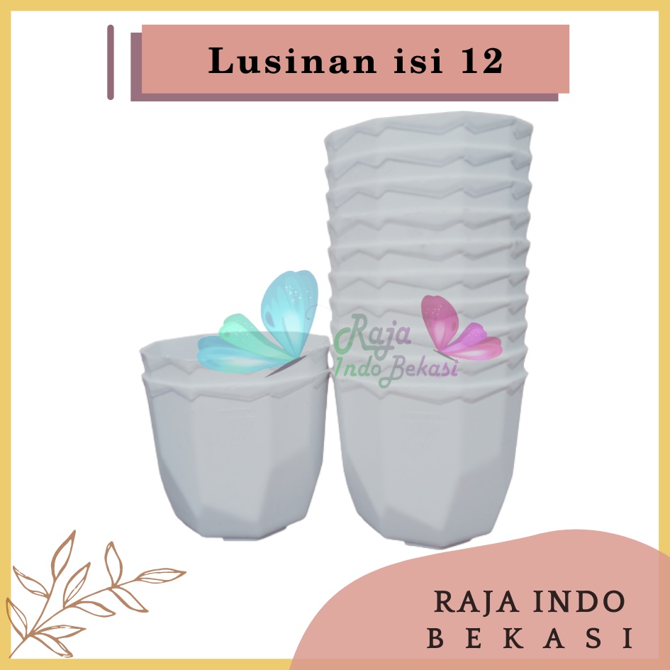 Lusinan Isi 12 Pcs Pot Permata 8CM Putih Pot 8 Cm Putih Pot Plastik Kaktus Mini Lucu Murah Grosir