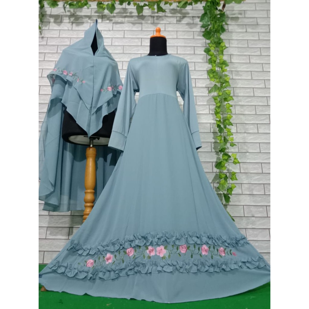 GAMIS SYARI BORDIR JUMBO PREMIUM TERBARU MURAH l GROSIR GAMIS l KONVEKSI CIREBON l GAMIS LEBARAN
