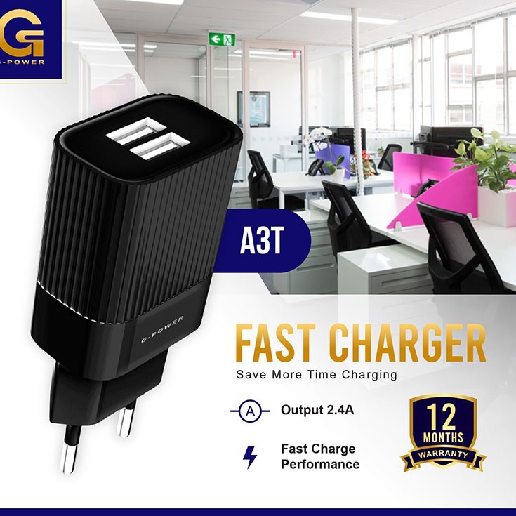 GPOWER Fast Charger A3T with 2 USB 2.4A Output &amp; Fast Charging Performance