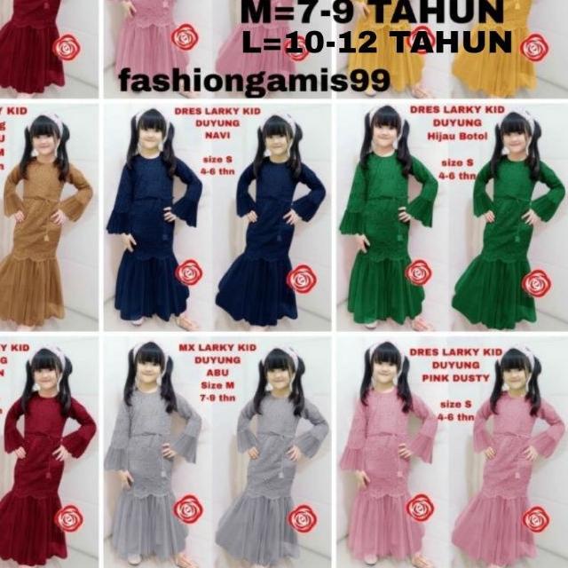 ✿ BISA ✓DRESS DUYUNG KID / LARKID GAMIS ANAK / LARKYKIDS / GAMIS BROKAT TILE /4-6 /7-9 /10-12 TAHUN