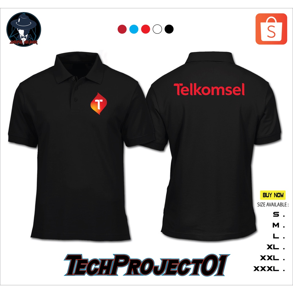 New Kaos Polo Shirt Telkomsel New Logo Provider Counter Look Best Quality
