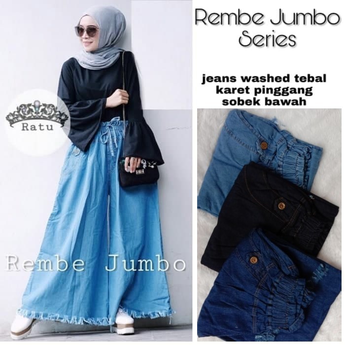 celana kulot wanita rawis pants blueblack bm