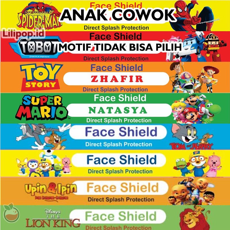 Face Shield kacamata anak-anak pelindung wajah anak