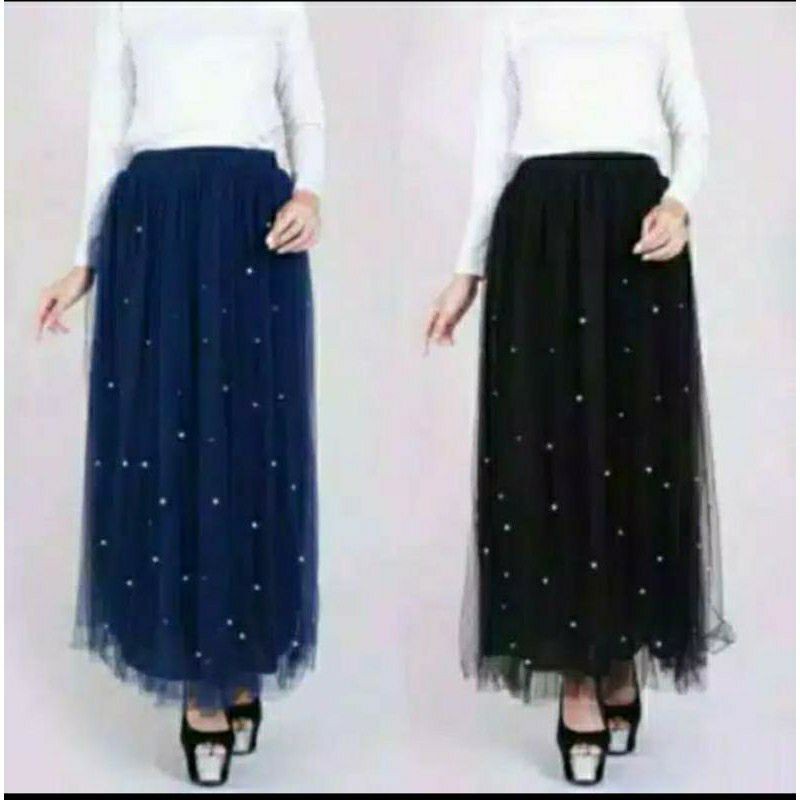 Rok Tutu Mutiara / Rok Tutu Maxi Skirt/ Rok Tutu Pearl Motif Import