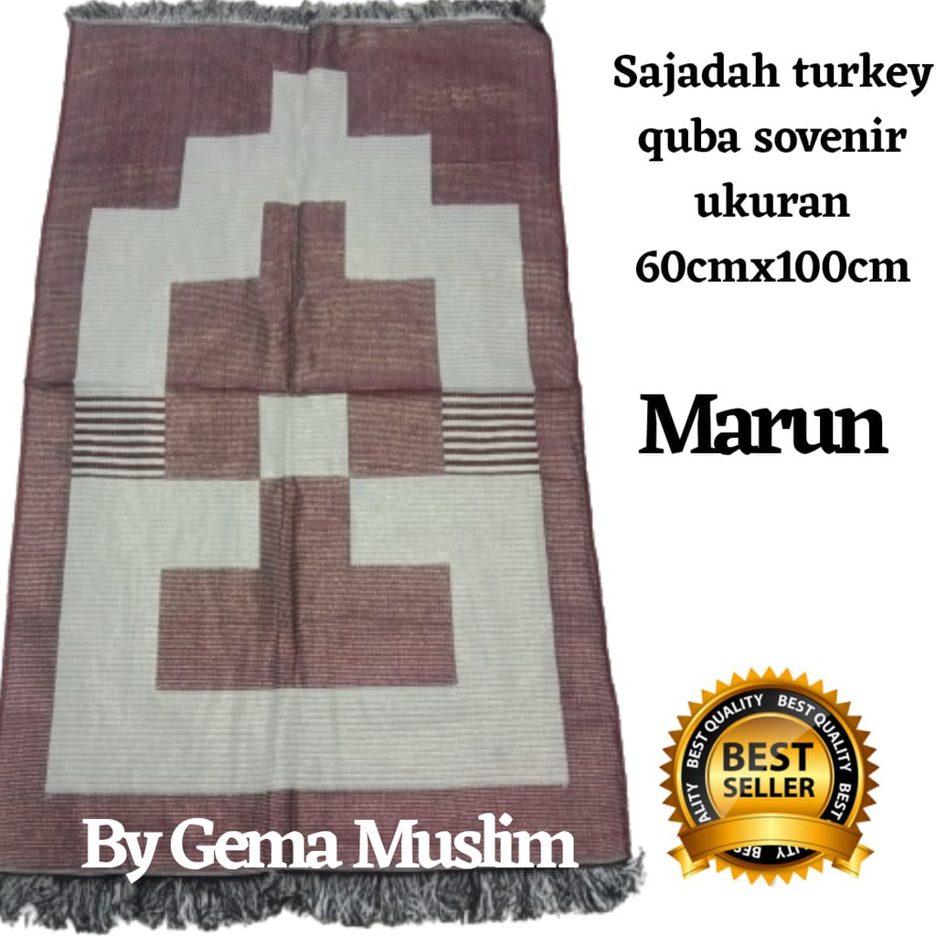 sajadah turky quba 60cmx100cm maroon