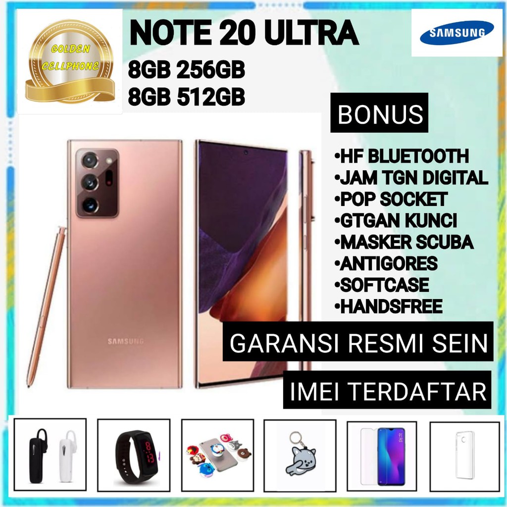 SAMSUNG GALAXY NOTE 20 ULTRA 5G 8/512 & 8/256 & NOTE 20 8/256 GARANSI