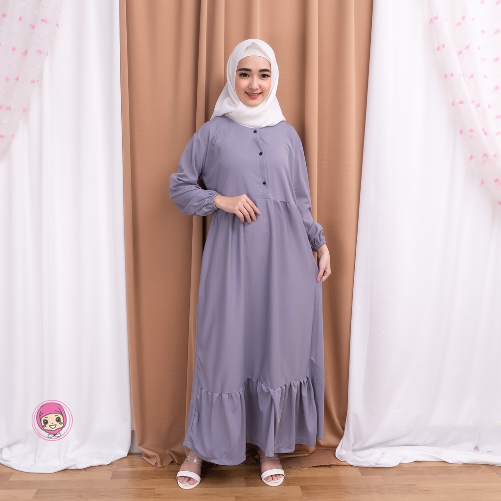 GAMIS CHIKA REMPEL DAILY BUSUI DRESS MUSLIM PREMIUM | MAXI DRESS WANITA BUSUI FASHION MUSLIM WANITA-ABU