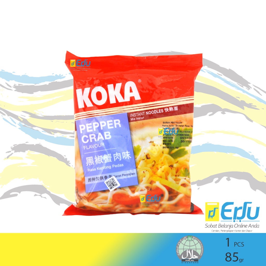 

Koka Noodle Pepper Crab Mie Instan Kuah Rasa Kepiting Pedas Singapore - 85gr