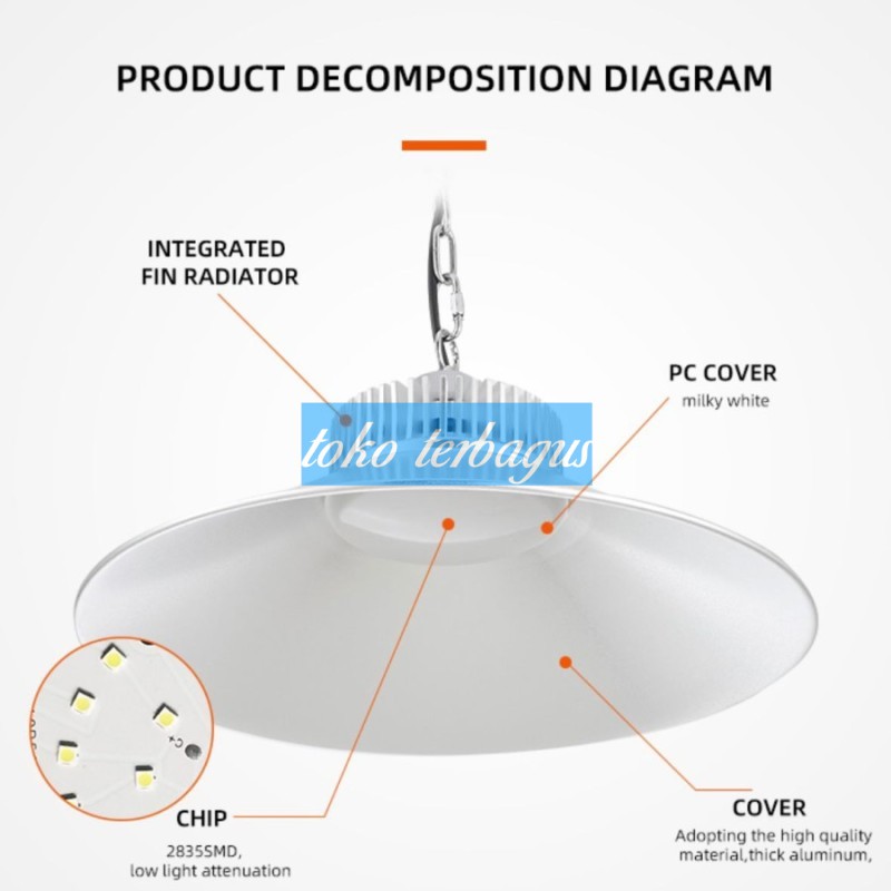 Lampu gantung industri gudang led 30watt Highbay LED AWET SUPER TERANG