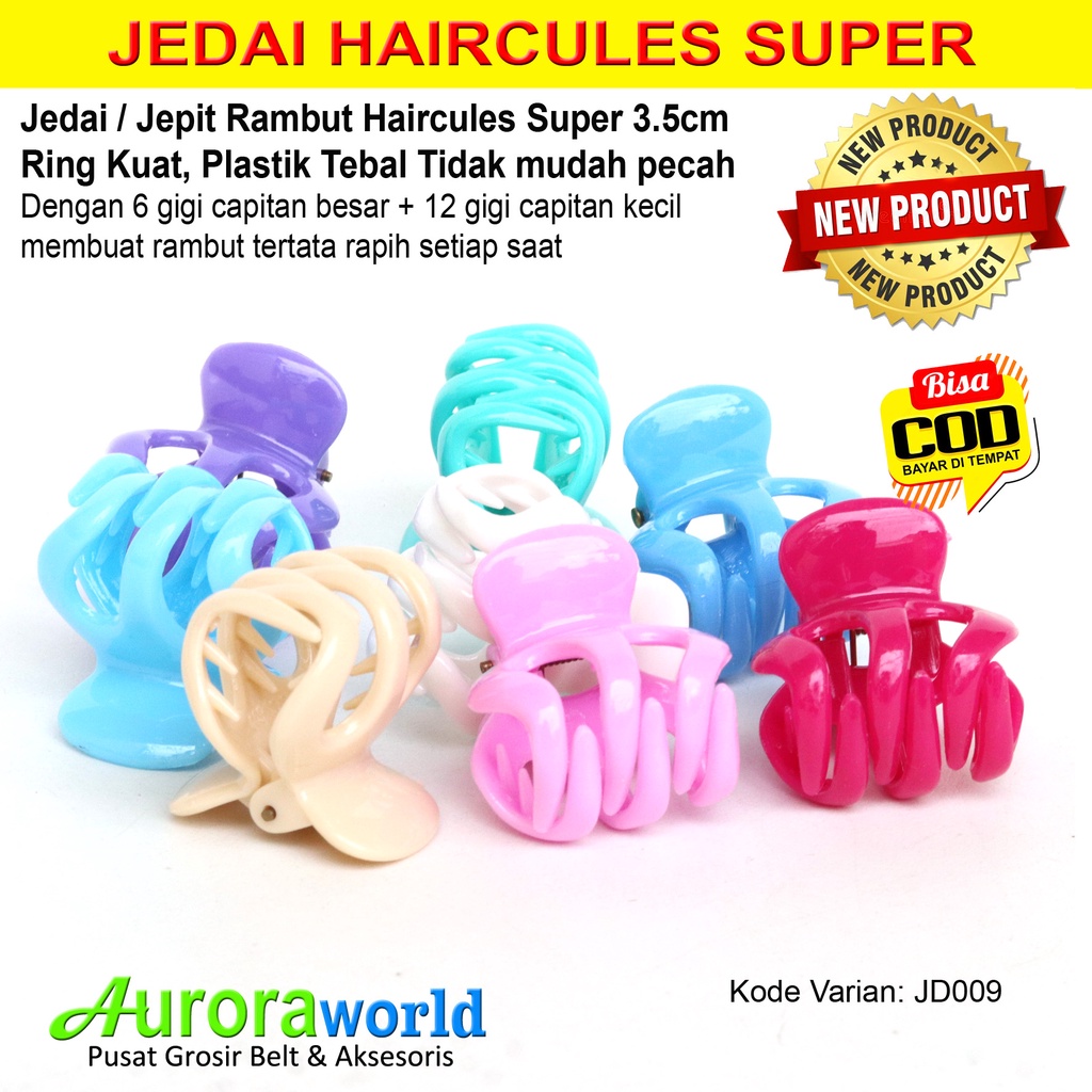 Auroraworld Jedai Haircules Jepit Rambut Haircules Super 3.5cm Bahan Tebal dan Kuat