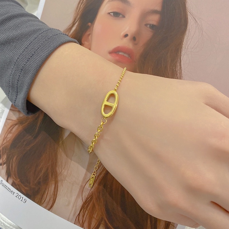 Gelang tangan  anting ad rantai kombinasi titanium korea anti karat