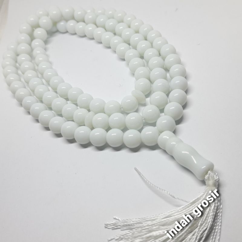 TASBIH 10MM BATU GIOK SUSU 99BUTIR NATURAL