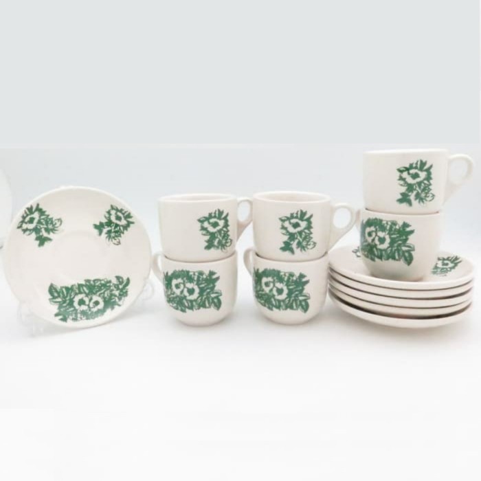 Cangkir set Keramik tebal /Cangkir kopi Jadul