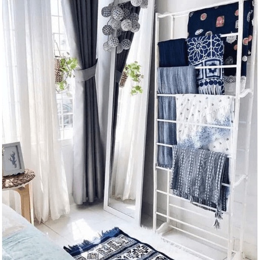 Rak Jilbab Ring Susun Gawang Serbaguna Display Lipat Q8L5 Transparan Portable Aesthetic Standing Ter