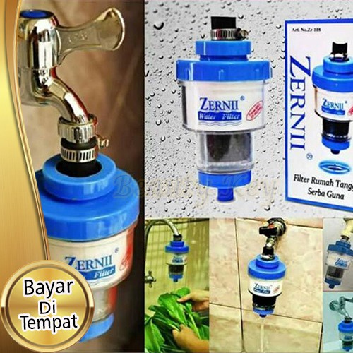 Saringan Zernii Filter Air Carbon / Zernii Water Filter Pembersih Penjernih Air Kran / Saringan Keran Air Serbaguna Original 100% Karbon Aktif