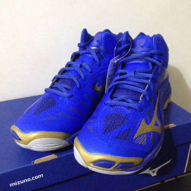 Sepatu Volly Mizuno Wave Lightning Z4 Mid Blue Original
