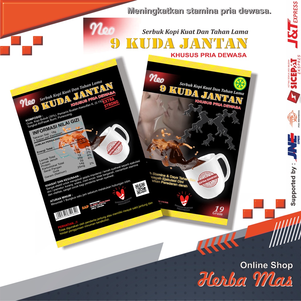 Kopi Stamina Pria Dewasa 9 Kuda Jantan 5 Sachet sample produk