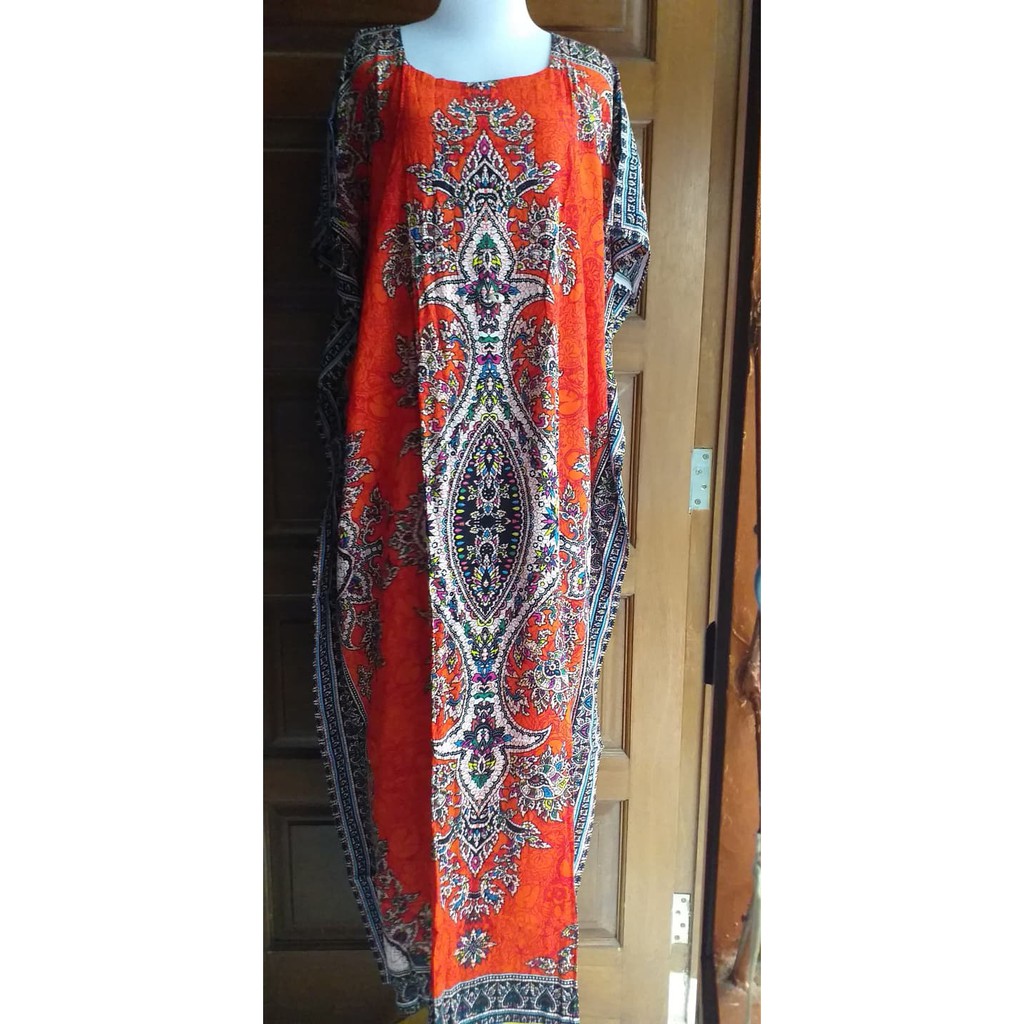 Daster Kalong Batik Putri Ayu Terbaru Warna Orange Bahan Adem