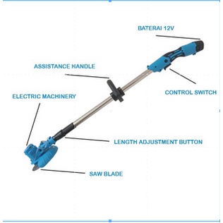 Alat Pemotong Elektrik Tanpa Kabel  Rumput  Dengan Auto Release - yoyosoo