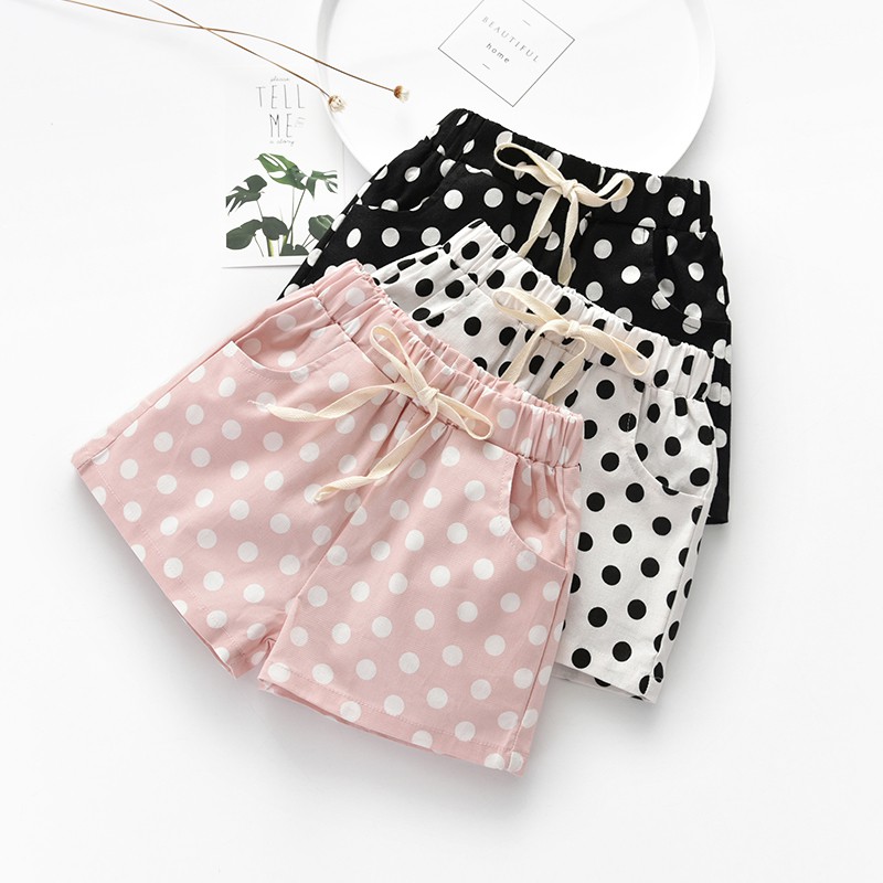  Celana  Pendek Casual Motif Polkadot Bahan  Katun  untuk Anak 