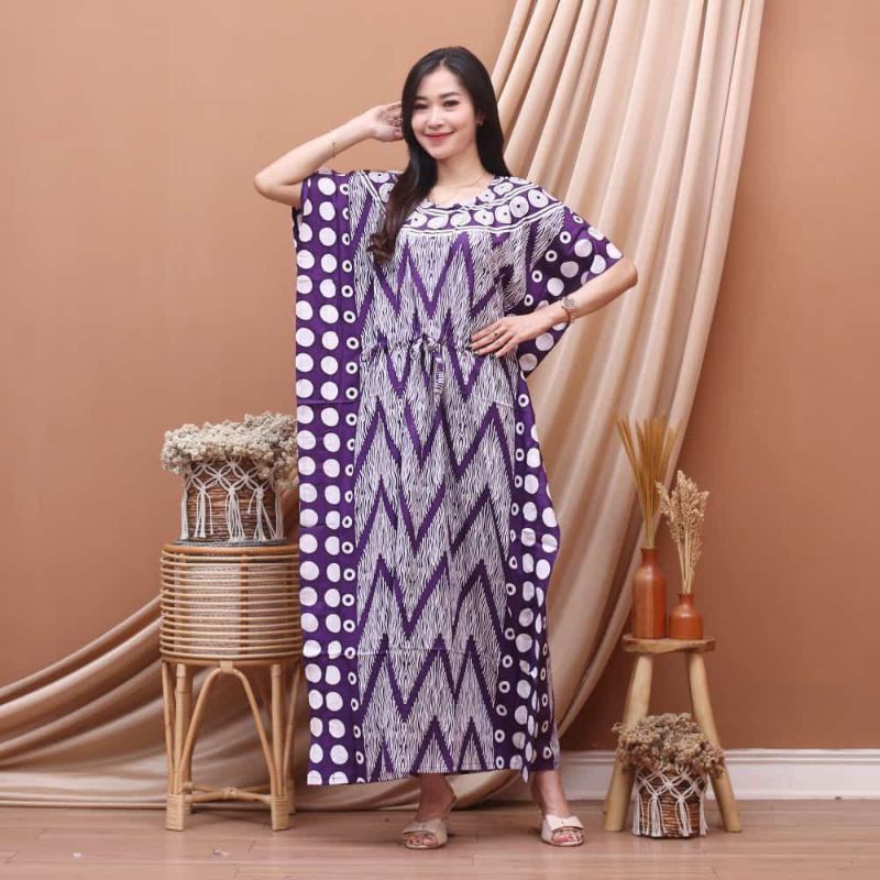 Lingdress Lowo/ Daster Lowo/ Daster kekinian Hitam Motif Kotak tali serut dada Ld 150 Santung Tebal