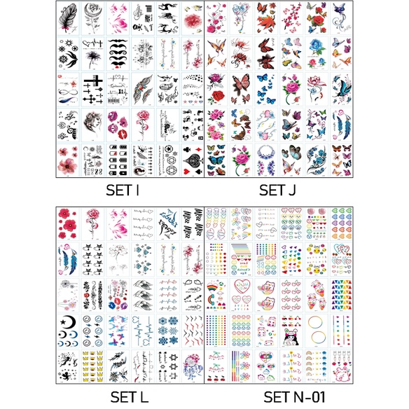 [ CLEAR STOCK 4000 / SET] STIKER TATTO / FAKE TATTO / TEMPORARY TATTO / TATTO WATERPROOF